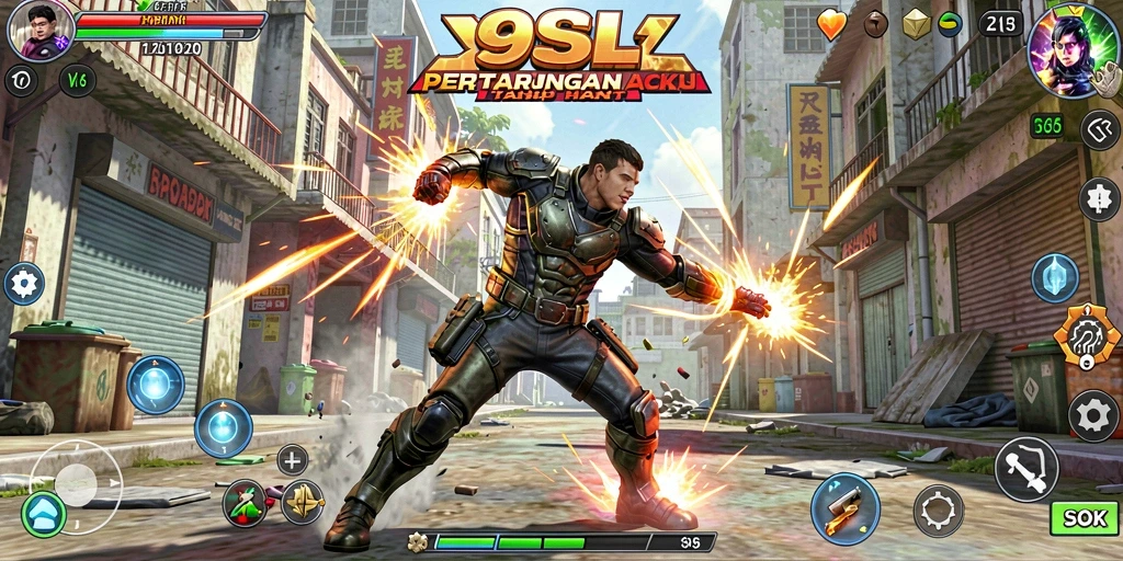 Tampilan seru gameplay Action 9SL yang intens.