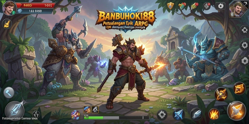 Tampilan seru gameplay ARPG BANBUHOKI88 yang dinamis.