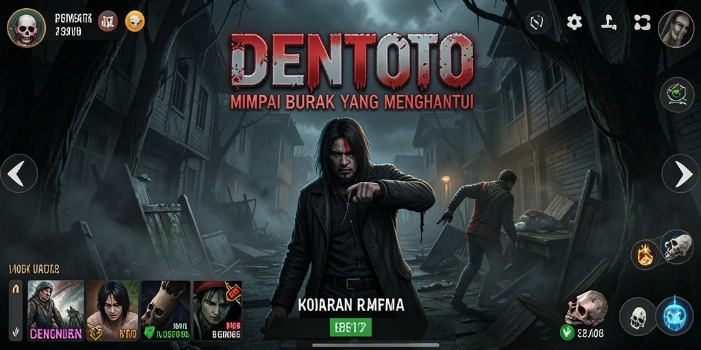 Screenshot DENTOTO menampilkan suasana mencekam di dalam game.