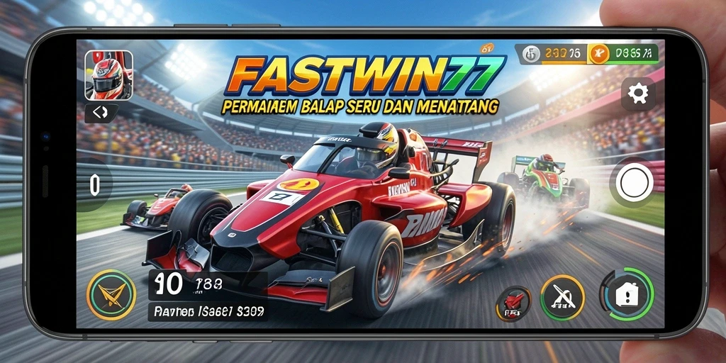 Tampilan gameplay seru dalam balapan cepat di FASTWIN77.