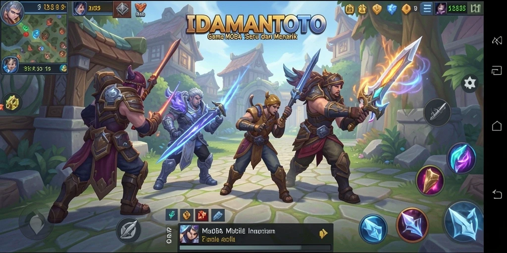 Screenshot gameplay seru dari IDAMANTOTO yang menunjukkan pertempuran epik.