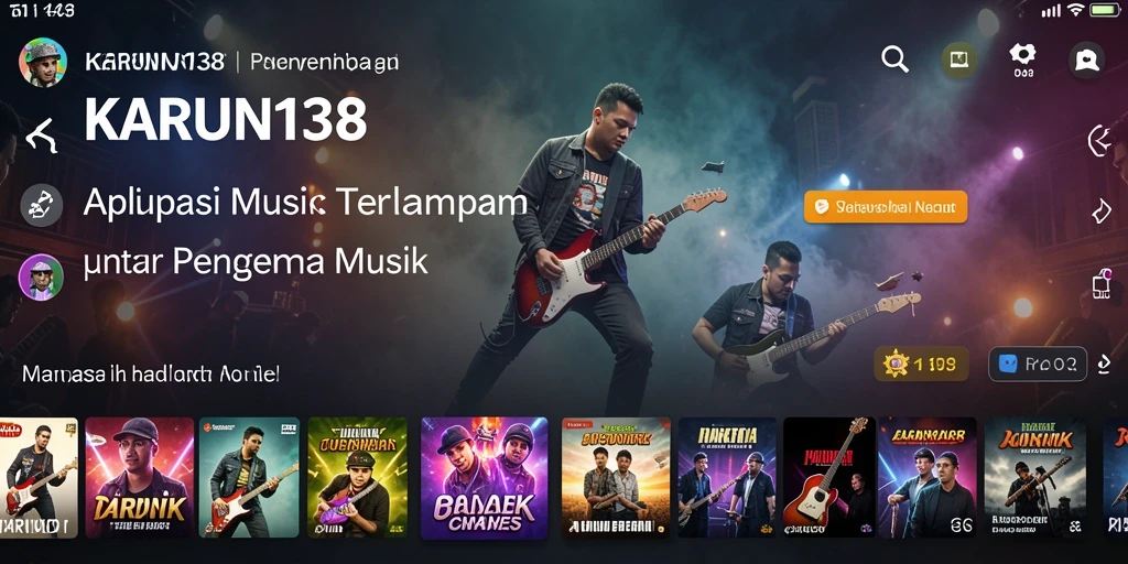 Screenshot gameplay KARUN138 menampilkan antarmuka aplikasi musik yang menarik.