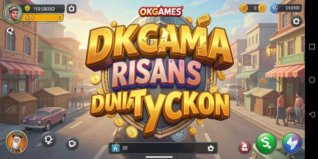 Screenshot gameplay <strong>OKGAMES</strong> menampilkan aktivitas manajemen bisnis yang menantang.