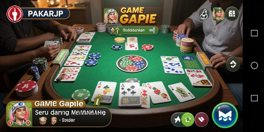 Tampilan gameplay Gaple PAKARJP yang menarik dan seru.