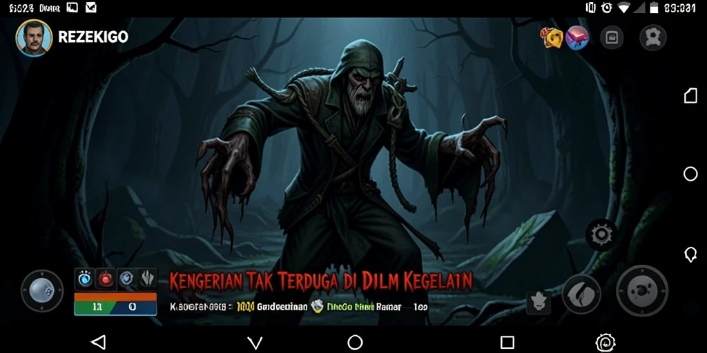 Tangkapan layar menunjukkan atmosfer kegelapan dan ketegangan dalam REZEKIGO.