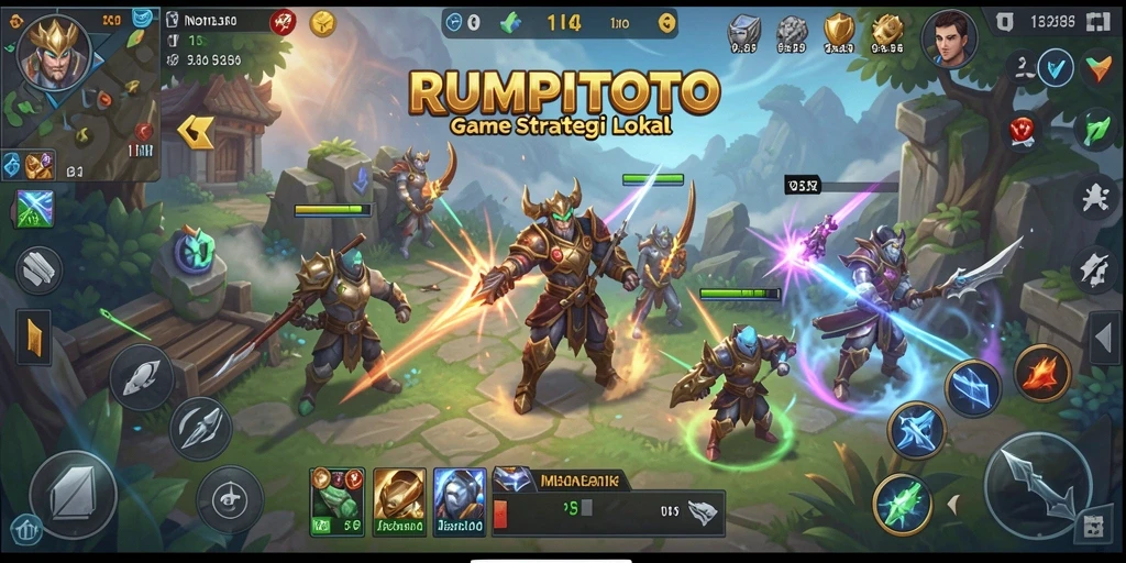 Tampilan gameplay menarik dari RUMPITOTO yang melibatkan strategi mendalam.