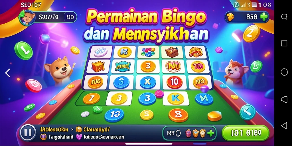 Tampilan utama gameplay Bingo SD107 yang menyenangkan dan interaktif.