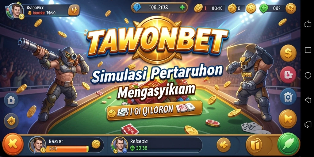Screenshot TAWONBET menunjukkan antarmuka game yang menarik dan gameplay yang dinamis.