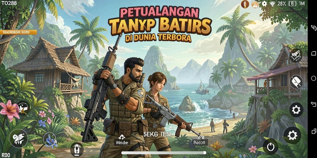 Tangkapan layar menunjukkan pemain menjelajahi dunia terbuka yang indah.