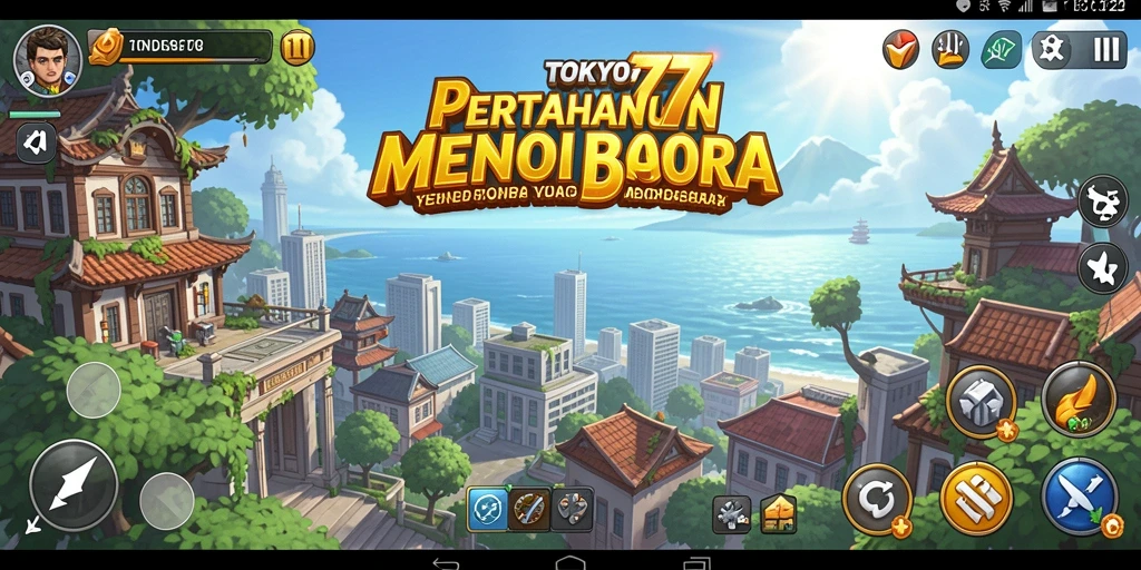 Screenshot permainan <strong>TOKYO77</strong> menampilkan pertarungan menara yang seru dan strategis.