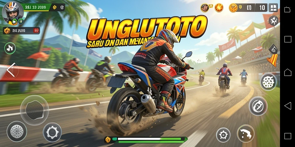 Gameplay seru UNGUTOTO dengan balapan motor menggetarkan.