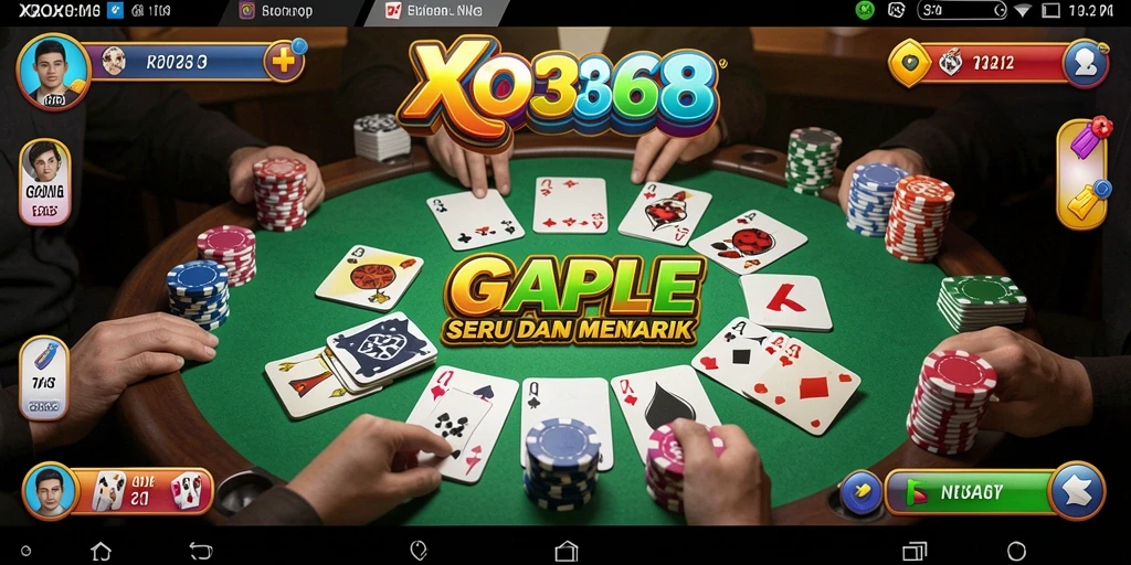 Tangkapan layar gameplay XO368 dengan suasana permainan Gaple yang seru.